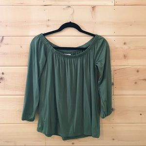 Forest Green Off-the-Shoulder Top